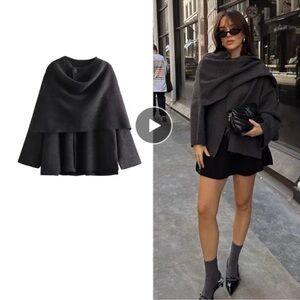 Zara gray scarf coat